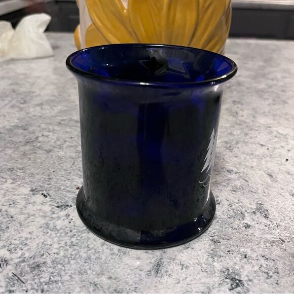 Cobalt blue eight panel promotional coffee mug vintage made in USA - Picture 6 of 8